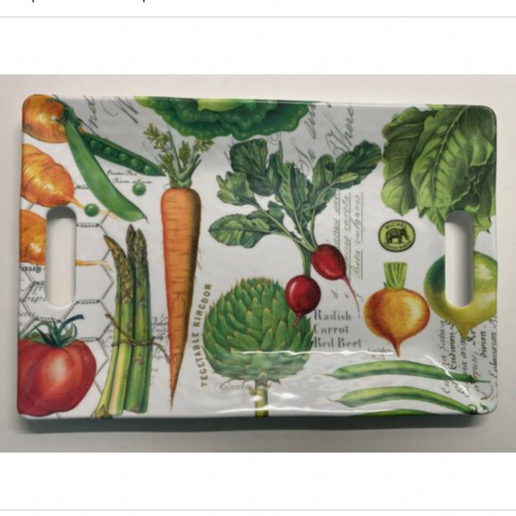 Michel Design Works Melamine Serveware Tray With Handles Vegetable Kingdom - Picture 1 of 2